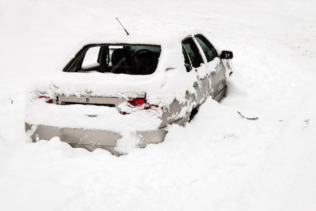 машина застряла в снегу